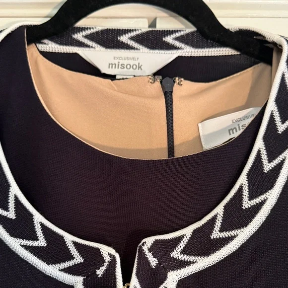 Misook Navy and White Chevron Jacket and Dress - Picture 2 of 6